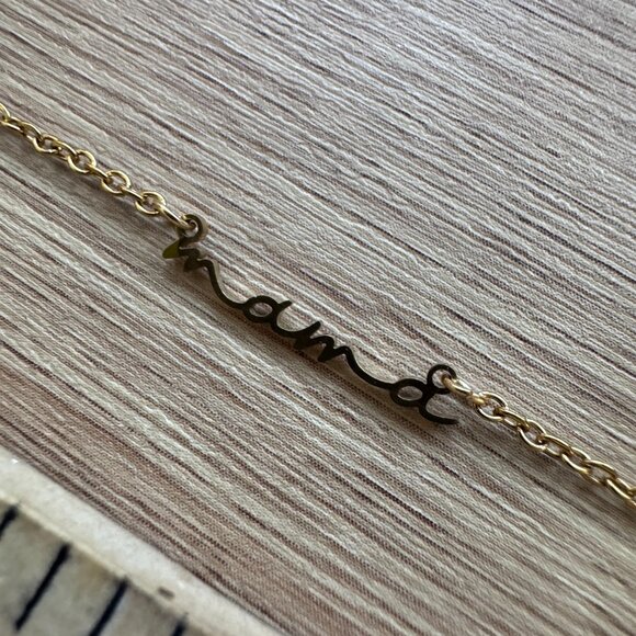 Gold “Mama” Script Necklace – Minimalist Mother Gift - Picture 6 of 6